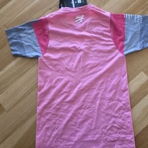 Kids Pink and Gray Short Sleeve Performance Tee